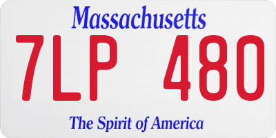 MA license plate 7LP480
