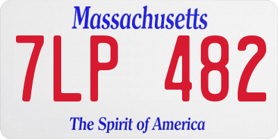 MA license plate 7LP482