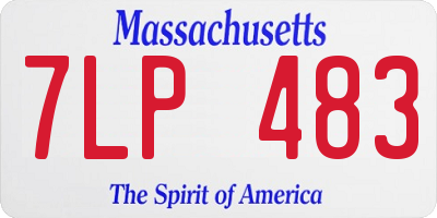 MA license plate 7LP483