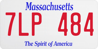 MA license plate 7LP484