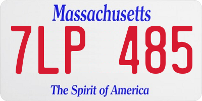 MA license plate 7LP485