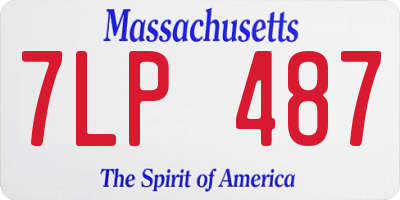 MA license plate 7LP487