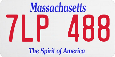 MA license plate 7LP488