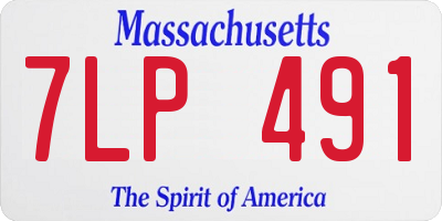 MA license plate 7LP491