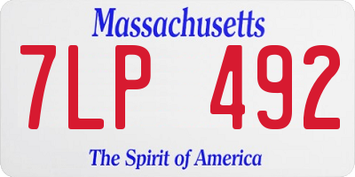 MA license plate 7LP492