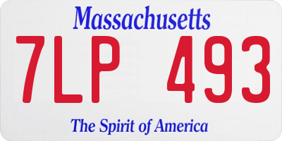 MA license plate 7LP493