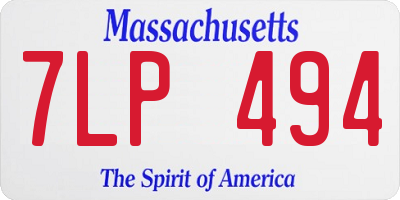 MA license plate 7LP494