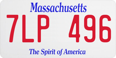 MA license plate 7LP496