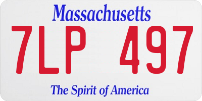 MA license plate 7LP497