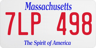 MA license plate 7LP498