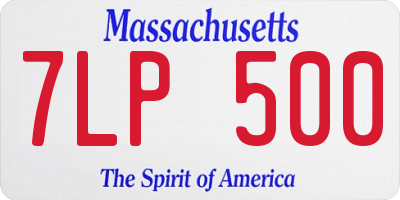 MA license plate 7LP500