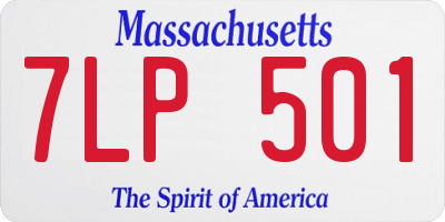 MA license plate 7LP501