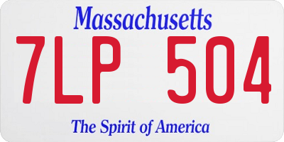 MA license plate 7LP504