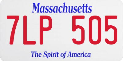 MA license plate 7LP505
