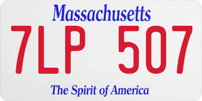 MA license plate 7LP507