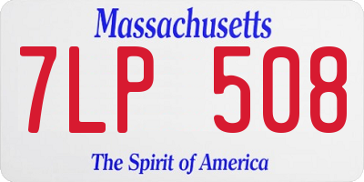MA license plate 7LP508