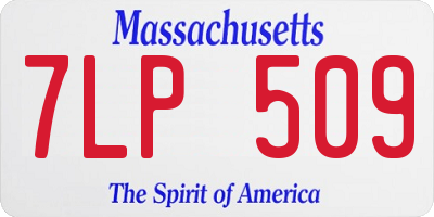 MA license plate 7LP509
