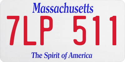 MA license plate 7LP511