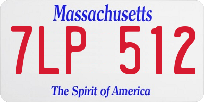 MA license plate 7LP512