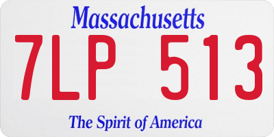 MA license plate 7LP513