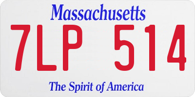 MA license plate 7LP514