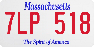 MA license plate 7LP518