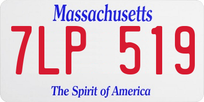 MA license plate 7LP519