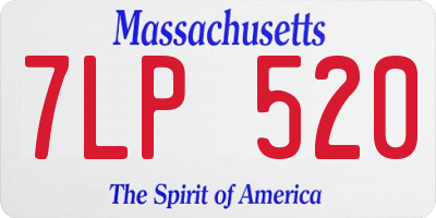 MA license plate 7LP520
