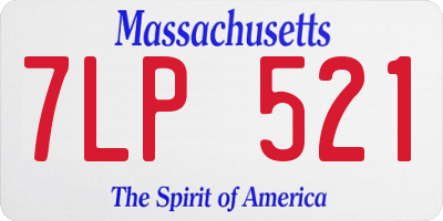 MA license plate 7LP521