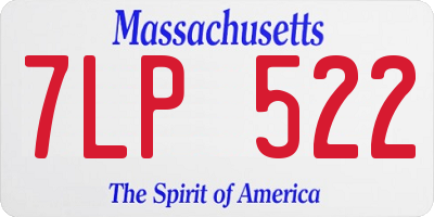MA license plate 7LP522