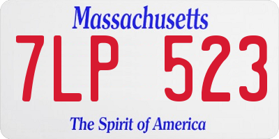 MA license plate 7LP523