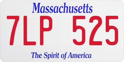 MA license plate 7LP525