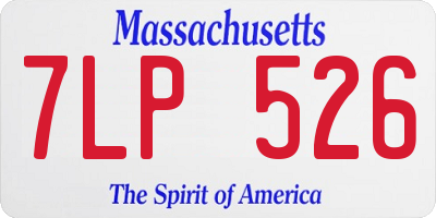 MA license plate 7LP526