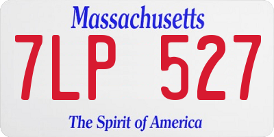 MA license plate 7LP527