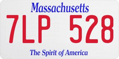 MA license plate 7LP528