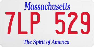 MA license plate 7LP529