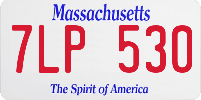 MA license plate 7LP530