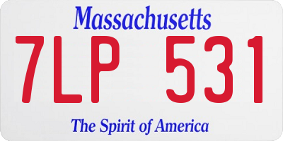 MA license plate 7LP531
