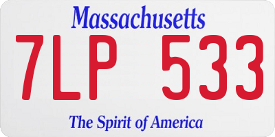 MA license plate 7LP533
