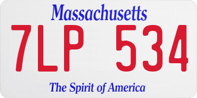 MA license plate 7LP534