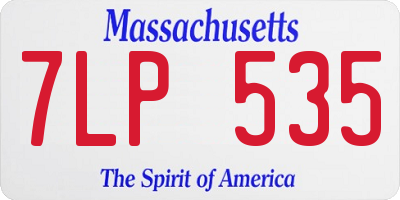 MA license plate 7LP535