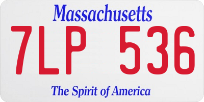 MA license plate 7LP536