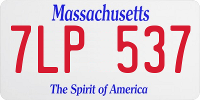 MA license plate 7LP537