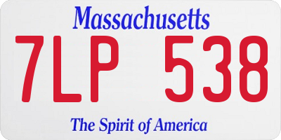 MA license plate 7LP538