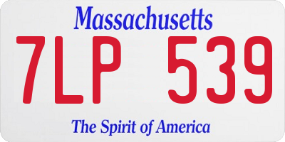 MA license plate 7LP539