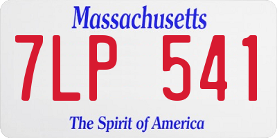 MA license plate 7LP541