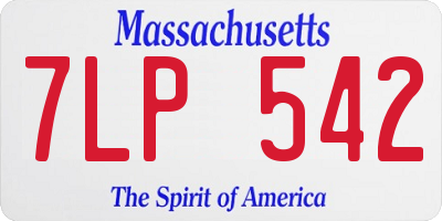 MA license plate 7LP542