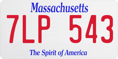 MA license plate 7LP543
