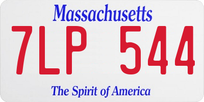 MA license plate 7LP544