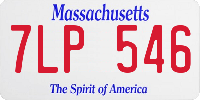 MA license plate 7LP546